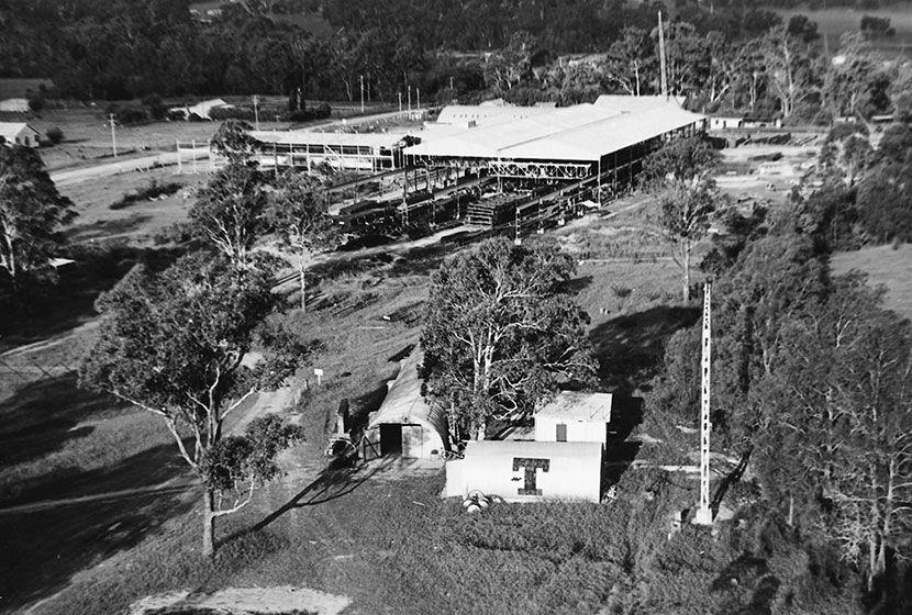 Late 1950s. Aerial view of the Seven Hills factory.