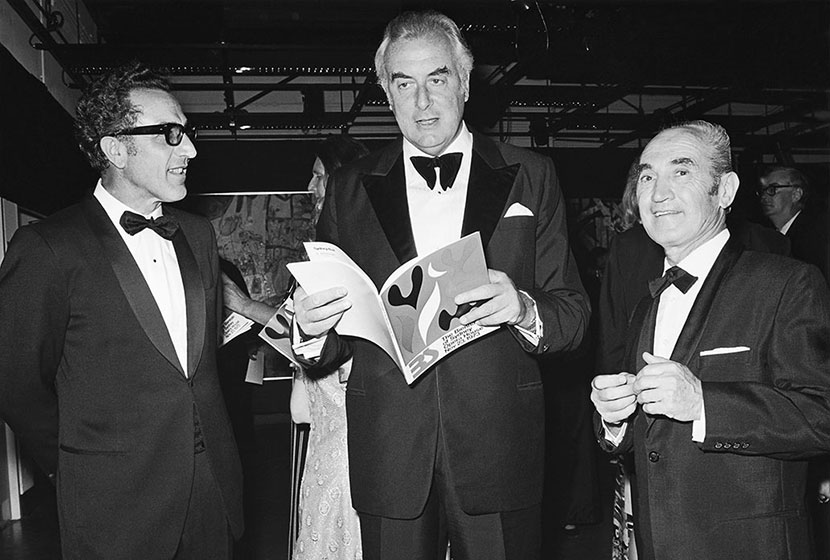 Prime Minister Gough Whitlam, with Salteri and Belgiorno-Nettis after he opened the first Biennale.