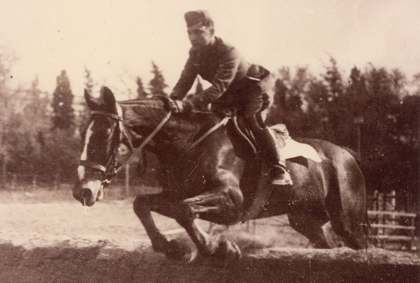 Late 1930s. Franco Belgiorno-Nettis horse-riding at the Academy in Turin