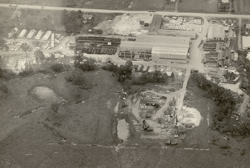 Circa 1963-64. Aerial view of Seven Hills factory.