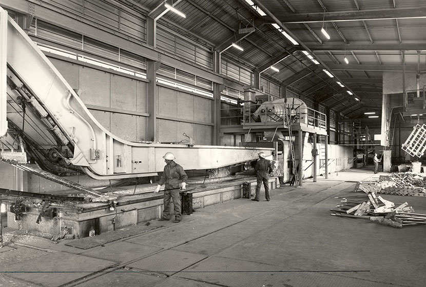 1960s. Zincline's galvanising plant at Seven Hills.
