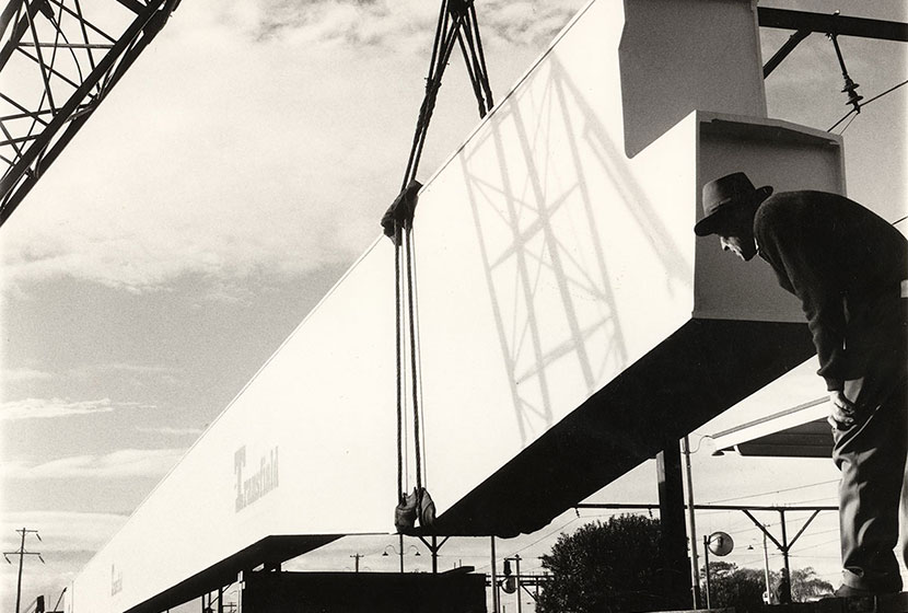 1968. Loading a girder at Seven Hills.