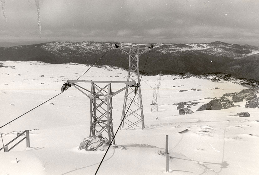 June 1958. Thredbo Chairlift, built by Sabemo.