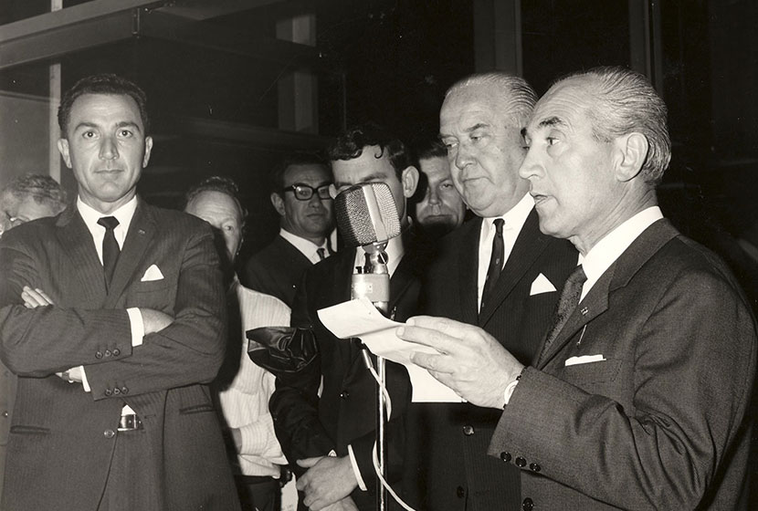 1967. Transfield Art Prize. Carlo and Franco with the Premier of NSW, Robert Askin.
