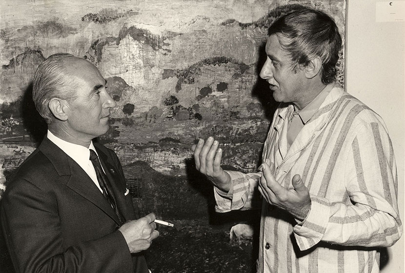 1988. Franco Belgiorno-Nettis with an artist.