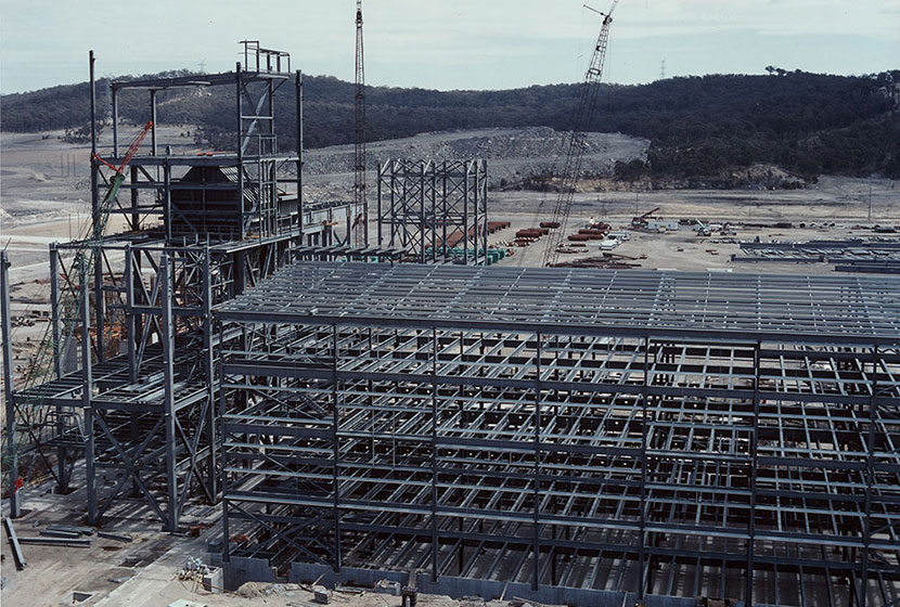 Mt Piper power station, NSW. Building frame.