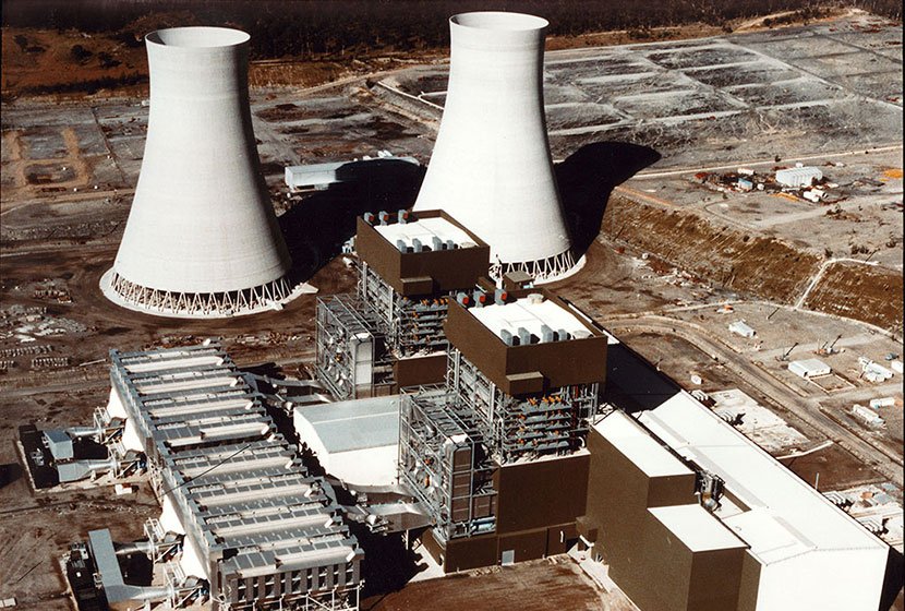 Aerial view of Mt Piper power station, NSW.
