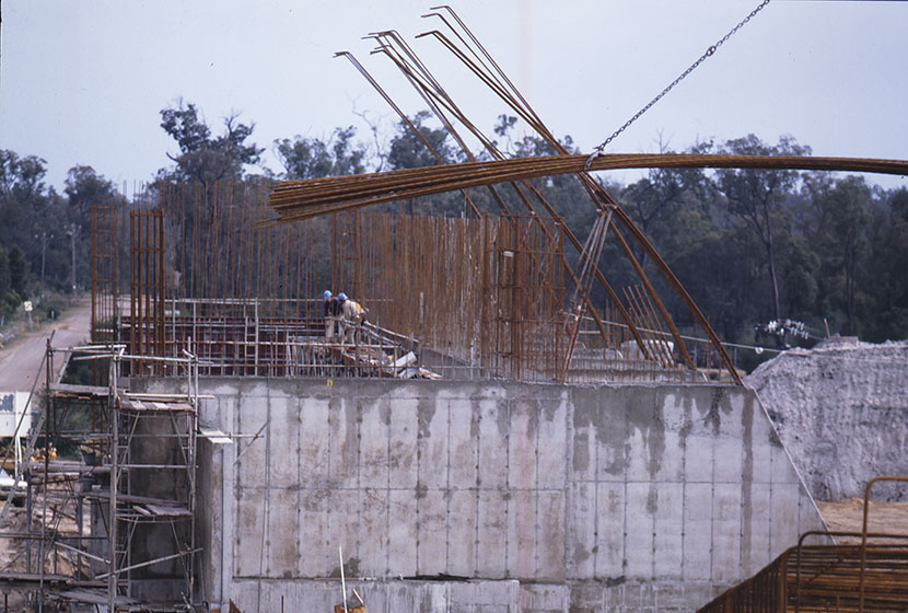 Construction of Muja power station in Western Australia.