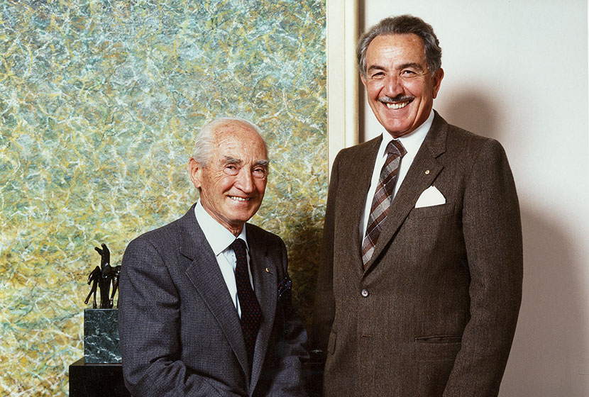 1989. Transfield's Joint Chairmen, Franco Belgiorno-Nettis and Carlo Salteri.