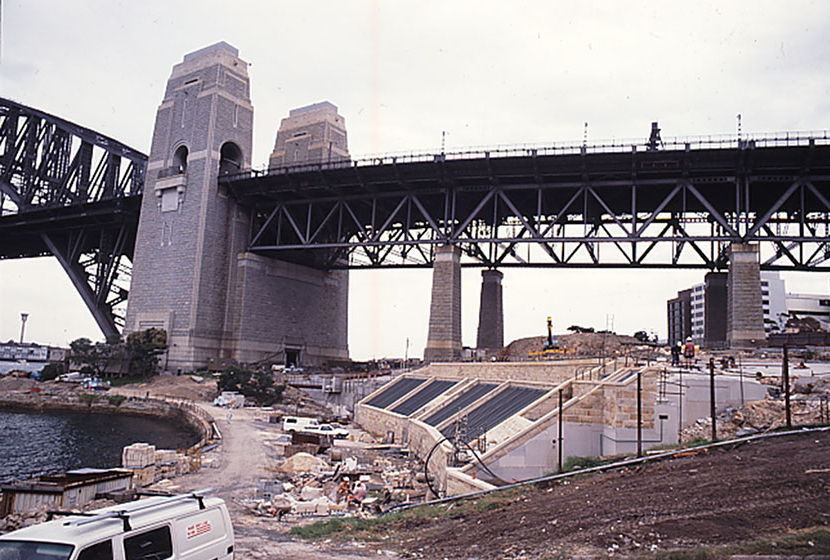 Construction works for the exhaust system for the Sydney Harbour Tunnel.