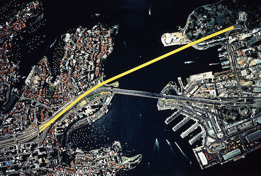 Sydney Harbour Tunnel. Map of the route chosen for the tunnel.