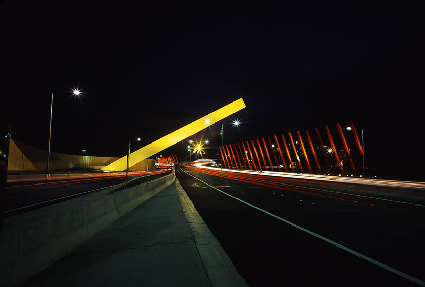 Melbourne City Link. The International Gateway by night.