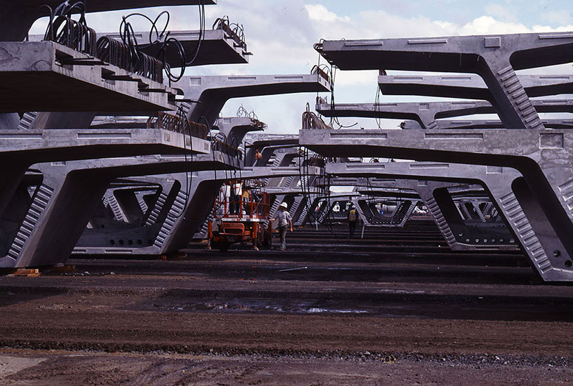 Melbourne City Link. Some of the 3,500 pre-cast segments used in the construction of the road.