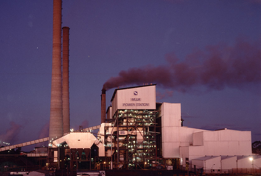 Panoramic view of Muja power station, Western Australia.